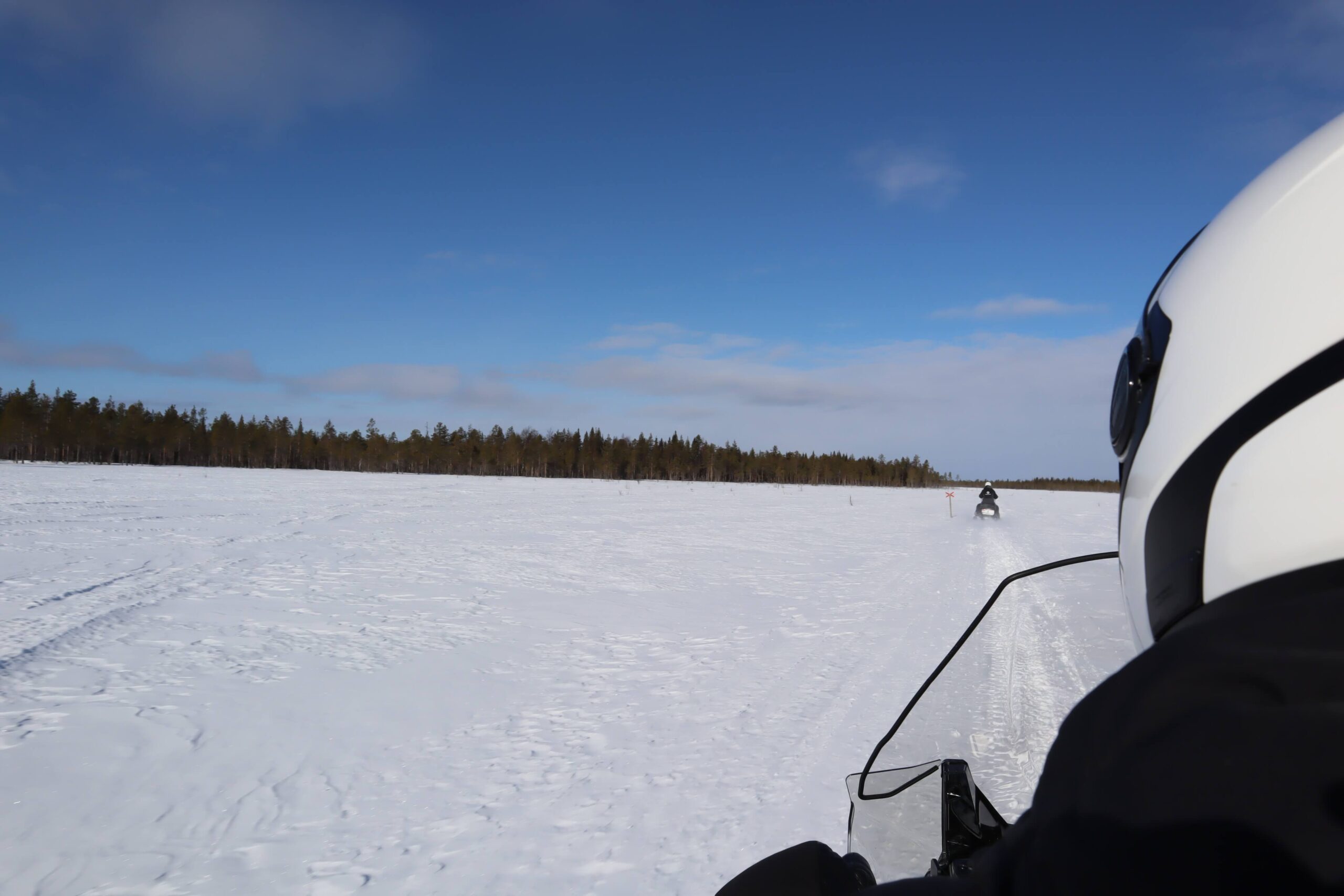 Sweden Lapland snowmobile view